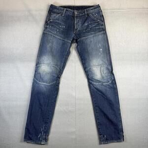 G-Star Raw 5620 3D Jeans Mens 30x34 Blue Low Tapered Dark Wash Denim Italy Made